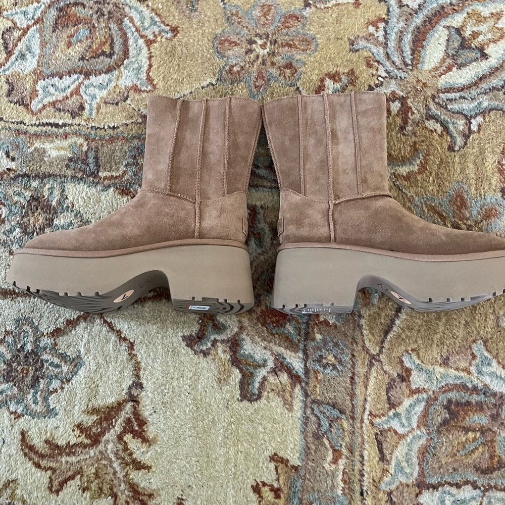 UGG Tan Suede Platform Boots